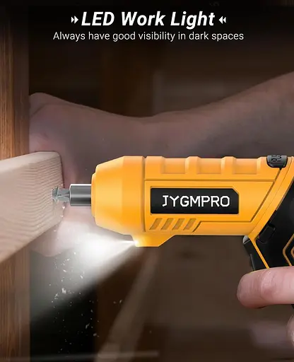 Електрична викрутка JYGMPRO, бездротова викрутка 3,6 В з акумулятором 1500 мАг, максимальний момент, що крутить 3,5 Нм, 250 об/хв - фото 5