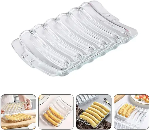 Форма скляна для запікання випічки домашніх хот догів, сосисок, ковбасок, кебаба, A-plus Прозорий 86027 - фото 10