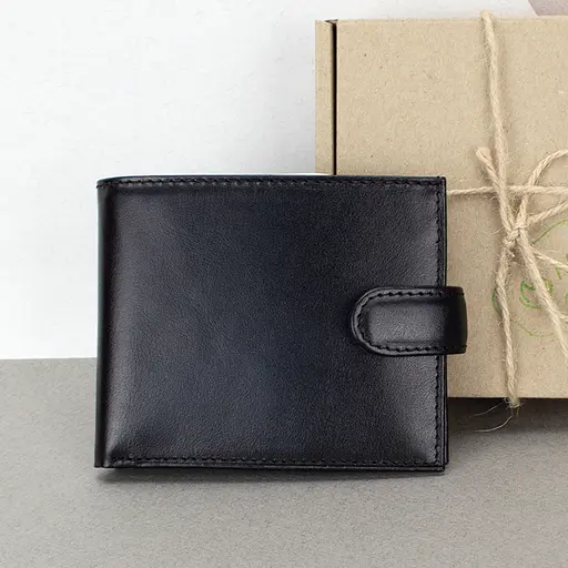 Кошелек мужской кожаный тонкий Handycover 7710 черный - фото 1