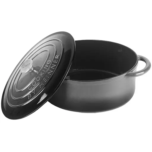 Каструля чавунна емальована овальна з кришкою Heinner сіра (HR-ZVC-S26OV) - фото 3