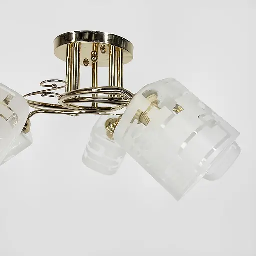 Золотая люстра на 5 матовых плафонов с узором Ø 58 см | Ст. 2286/5B FGD | Line F - фото 4