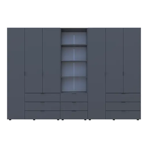 Шкаф для одежды Doros Гелар Графит 3+3ДСП с пеналом 292.4х49.5х203.4 (42005172) - фото 5