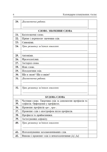 Календарне планування. 4 клас - фото 5