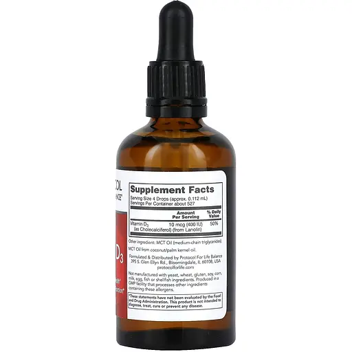 Вітамін D3 Protocol for Life Balance Liquid Vitamin D3 400 МО 59 мл - фото 2