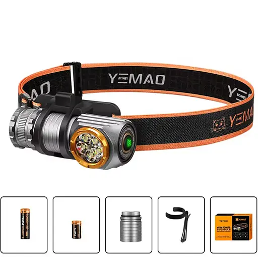 Налобный фонарь YEMAO YM-T355X с мощным светодиодом - фото 4