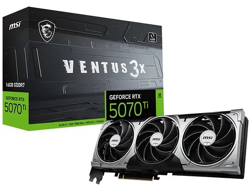Видеокарта MSI RTX 5070 Ti 16G VENTUS 3X (RTX 5070 Ti 16G VENTUS 3X) (GDDR7, 256 bit, PCI-E v5.0 x16) - фото 7