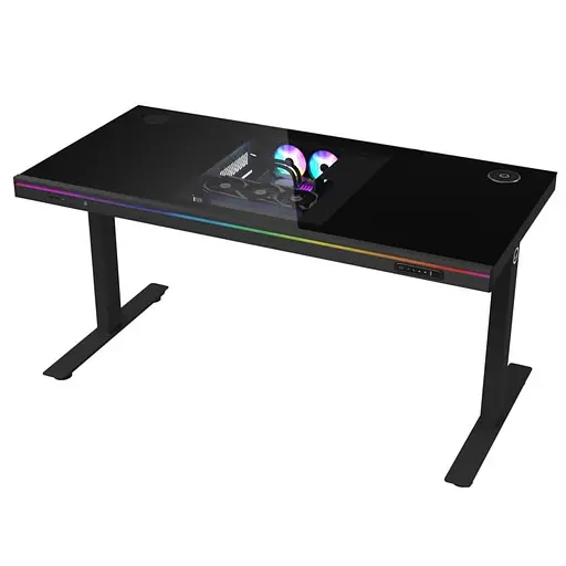 Геймерский стол Lorgar ELITE 90G Glass Black (LRG-DE90G) - фото 1