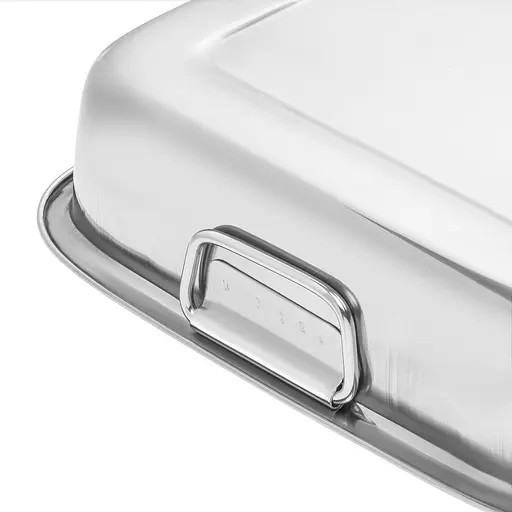 Противень из нержавеющей стали форма для запекания и выпечки 37 х 28 х 6,2 см, A-Plus Серый 87395 - фото 7