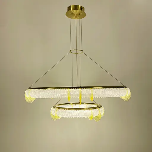 Світлодіодна підвісна люстра у формі подвійного кільця | Арт. D 236-850+450 | Line F - фото 4