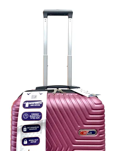 Валіза Маленька (S) Полікарбонат На 4-х подвійних колесах 50л POLO ПК014-S Рожевий - фото 2