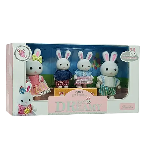 Флоксовые животные Счастливая семья, 4 фигурки, высота 9-7 см (В ассортименте)