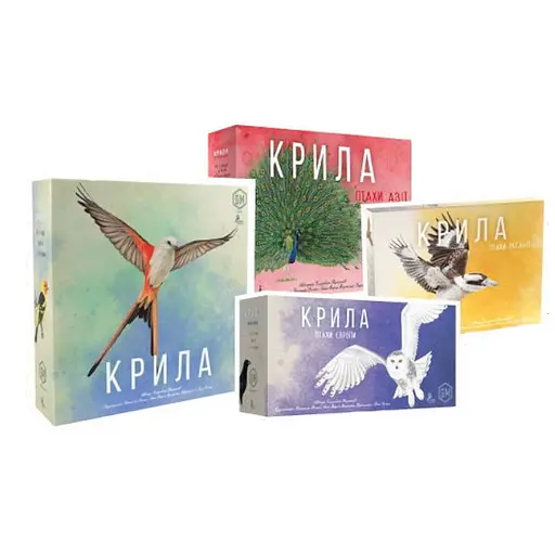 Настольная игра Ігромаг Крылья с дополнениями Птицы Европы + Птицы Океании + Птицы Азии (укр.) (STM910+3) - фото 1