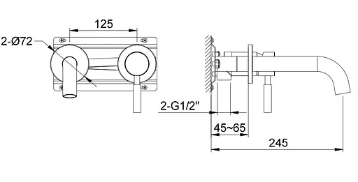 Смеситель для умывальника Kohlman Roxin Black + Box скрытого монтажа QW180RB Черный матовый - фото 4