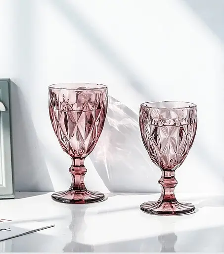Набор бокалов для вина Glassware 6шт Подарочные цветные стеклянные фужеры для коктейлей 300мл - фото 2