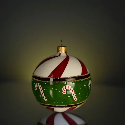 Набір ялинкових прикрас Різдвяні історії Солодкий експрес в дерев'яній коробці скло (4820001128277) - фото 3