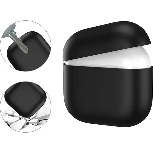 Чехол AhaStyle Ultra-Thin Colorful Silicone Case для Airpods 4 Black (CP-WG172-BK) [133825] - фото 2