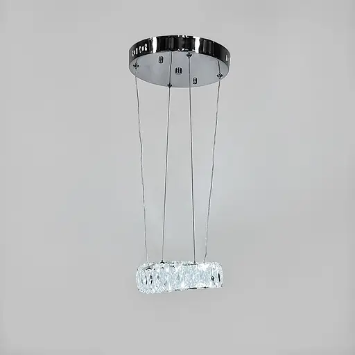 Елегантна люстра з підвісним кришталевим овальним кільцем 38 см | Арт. (T) C 046/1 (400) | Line F - фото 2