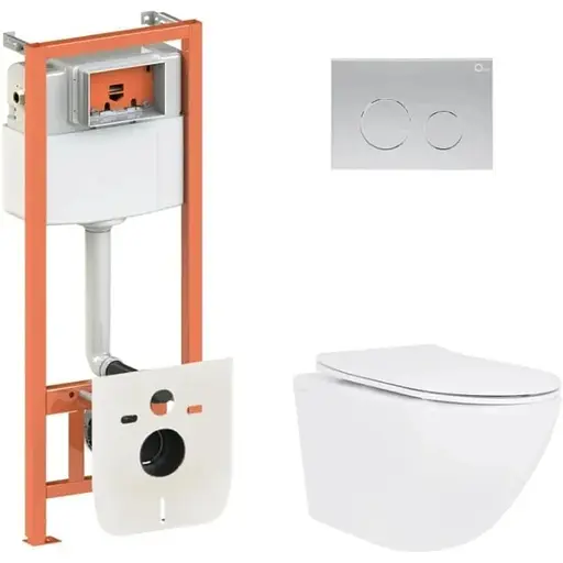 Набір Q-tap Nest 4 в 1 підвісний унітаз Jay Ultra Quiet 520x360x320 + комплект інсталяції QT07335175W48189 - фото 1