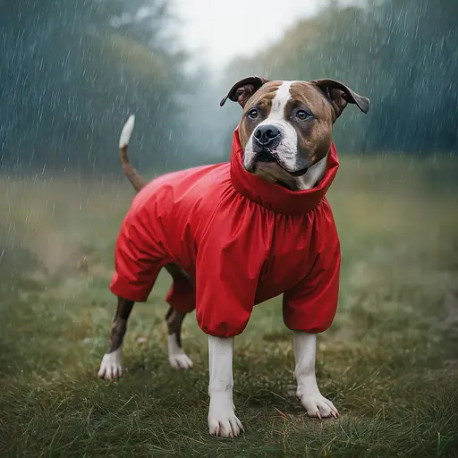 Дощовик для собак Waudog Clothes, водонепроникний, S30, В 57-59 см, С 44-46 см, червоний - фото 4