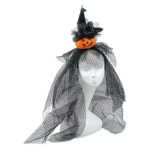 Обруч Тыковка ультра ведьмочка с фатой - фото 1