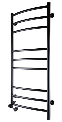 Электрический полотенцесушитель Unio LDE EL 1000-500-9 BLK Лесенка Дуга Элит черный, Черный матовый, Левое, Механический - фото 2