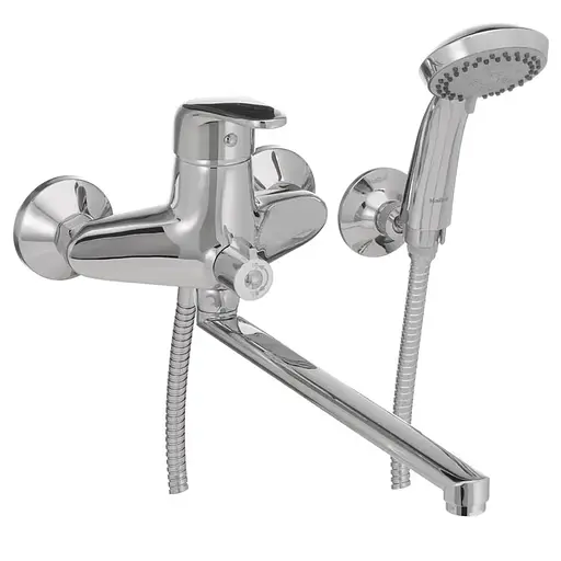 Змішувач для ванни Haiba Magic 006 із чорною ручкою HB0674 Хром - фото 1