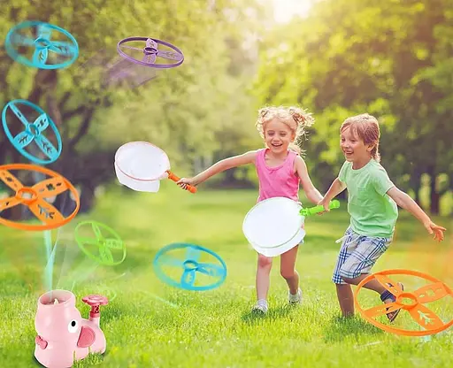 Детская игрушка с летающими тарелками Beiens Слоник розовый (206pink) - фото 6