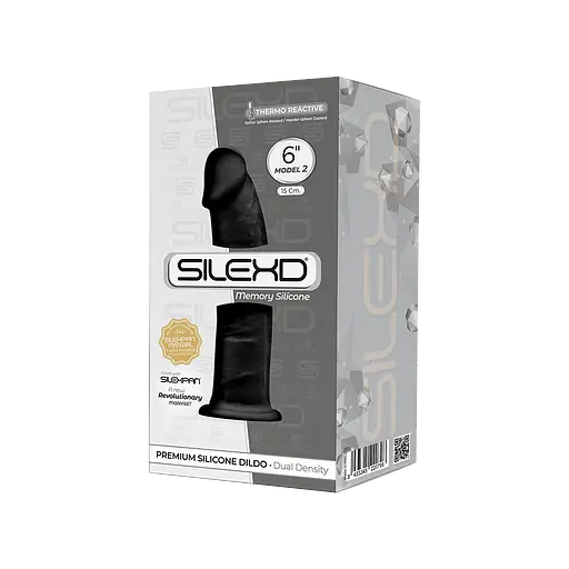Фалоімітатор SilexD Robby Black (MODEL 2 size 6in), двошаровий, силікон + Silexpan, діаметр 3,5 см - фото 2
