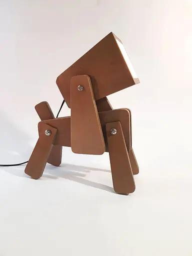 Настольный светильник-собака из дерева Друг ночник в виде собаки - фото 4