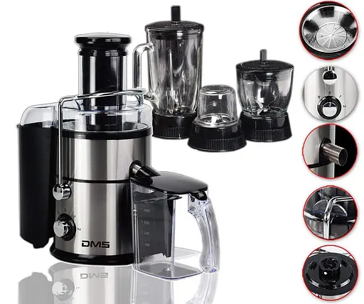 Соковижималка DMS JR-1.4 апарат 4 в 1 блендер подрібнювач кавомолка 1000 Вт - фото 2