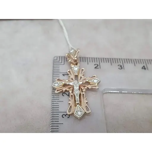 Золотий хрестик Гаразд Розп'яття Христа. 3042287 - фото 4