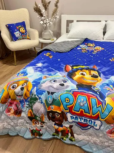 Дитяче покривало-ковдра полуторне 150 х 210 см  Патруль Синій