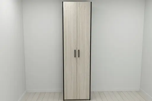 Шкаф Гардероб Уни секция 7 серии Конект Ferrum-decor 220x60x50см Черный металл ДСП Дуб Сонома 16 мм (FRD-104561) - фото 3