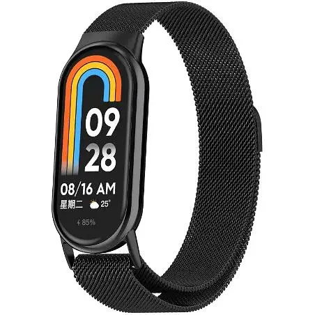 Ремінець DK для Xiaomi Mi Band 8 Metal Milanese Loop Magnetic (015814) (black) - фото 2