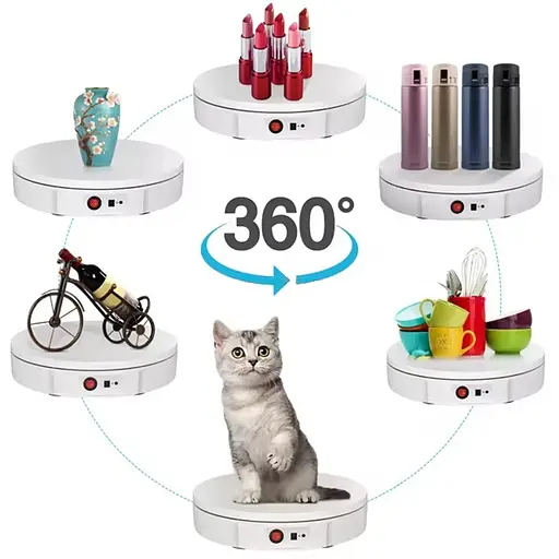 Поворотный стол для предметной фотосъемки предметов до 100 кг Nectronix 30B, диаметром 30 см, белый (101218) - фото 4