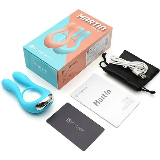 Вібратор для пар KisToy Martin Blue - фото 8