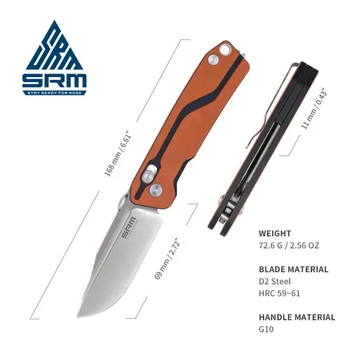 Ніж складаний SRM Rubik 7228-GJ, помаранчевий - фото 6