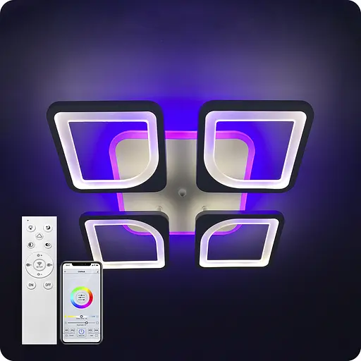 Люстра світлодіодна 517 Light 3color з пультом 96Вт Білий (01721) - фото 5