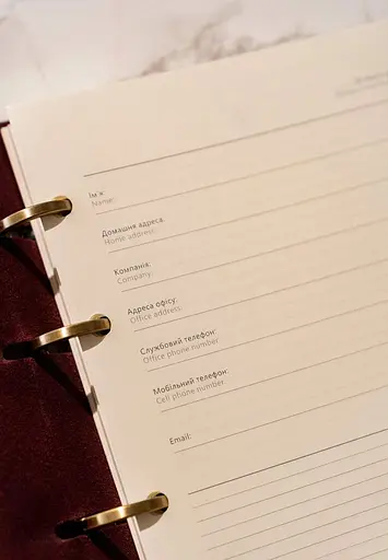 Шкіряний блокнот з датованим блоком (Софт-бук) 9.1 бордовий - фото 7