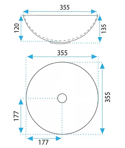 Умивальник Rea Stella brushed gold white накладний REA-U9087, Золотий - фото 5