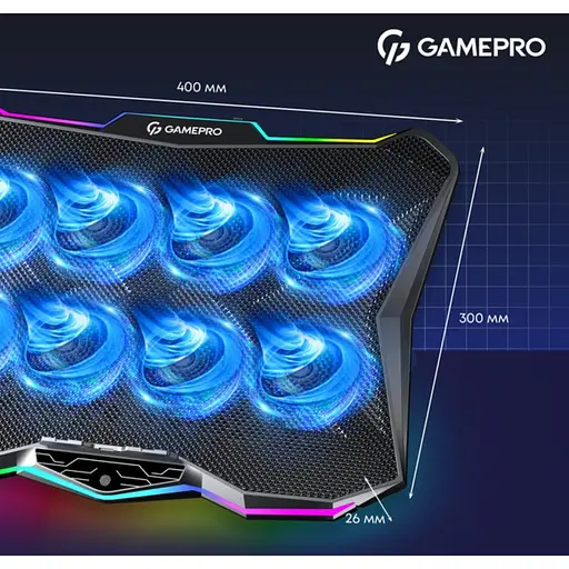 Охлаждающая подставка для ноутбука до 17.3 дюймов GamePro GPCP-680 8xfans - фото 9