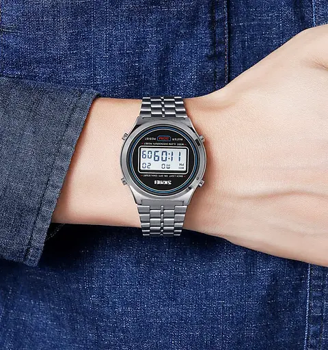 Чоловічий наручний годинник Skmei 2146 вінтаж Сріблястий - фото 7