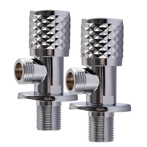 Набір кранів кутових Q Professional Exlusive кераміка 1/2″X1/2″ 9999 Chrome(1уп.) - фото 3