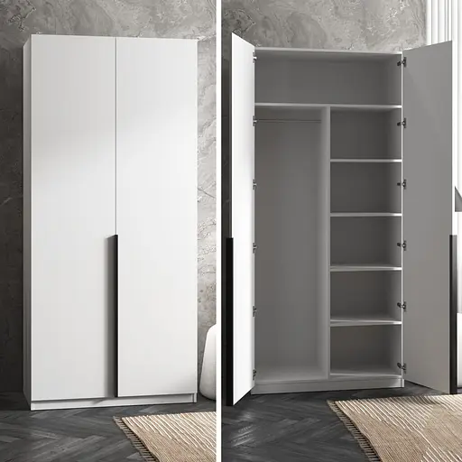 Шкаф для одежды Vays M-27, со штангой и полками, ЛДСП, 100×50×220 см - для спальни, гостиной, прихожей