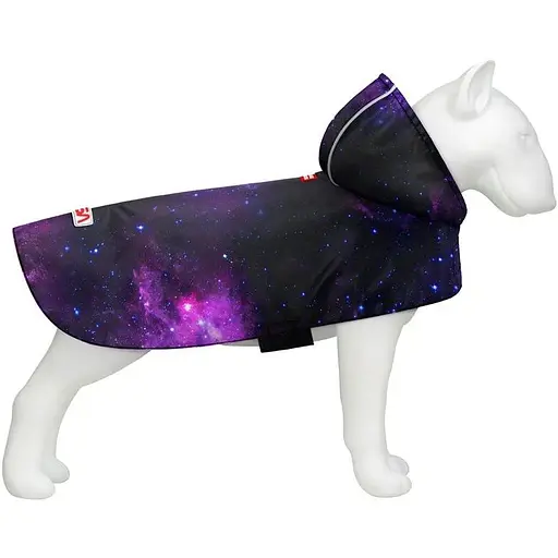 Дощовик-накидка з капюшоном для собак Waudog Clothes, малюнок "NASA21", XS, А 26-29 см, B 32-41 см, С 21-26 см