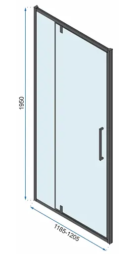 Душова кабіна Rea Rapid Swing 100x120 black REA-K6423 + REA-K6413, Чорний матовий, Універсальна, прозорий - фото 6