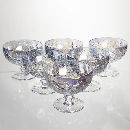 Набор креманок на ножке 6 штук 340 мл стеклянные креманки для мороженого желе и десертов Yiwu HP-19-177 - фото 1