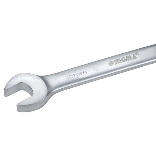 Ключ рожково-накидный Sigma с трещоткой 15 мм CrV satine (6022151) - фото 3