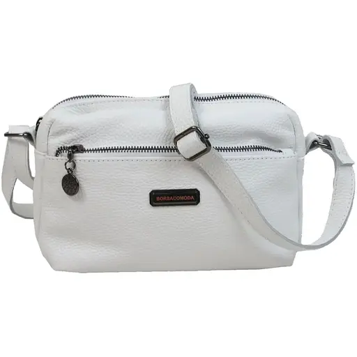 Женская кожаная сумка на плечо Borsacomoda белая sum0028731 - фото 1
