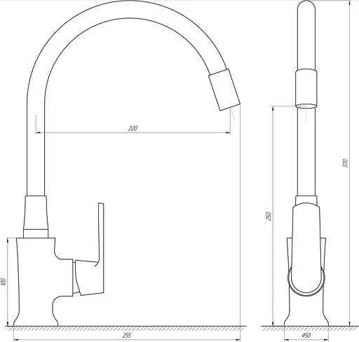 Змішувач для кухні Globus Lux Laguna GLA-0203SL-SB Чорний - фото 3